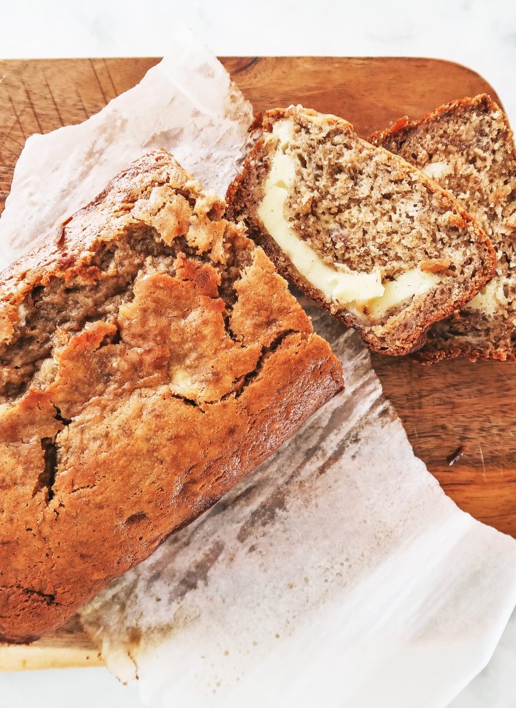Banana Bread with cream cheese filling